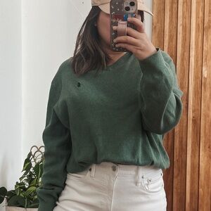 Polo Ralph Lauren V neck Unisex Pima Cotton Sweater. L